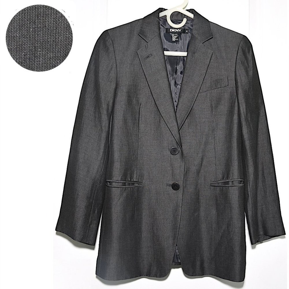 Like New DKNY Vintage Linen-Blend Blazer (Fits like petite)